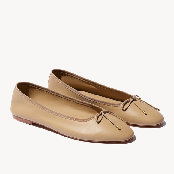 Nili Lotan Leather Ballerina Flat in Sand EUC - Picture 1 of 8